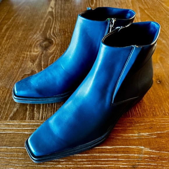 NWOT navy blue Franco Sarto Forta ankle booties 8M - Picture 4 of 13